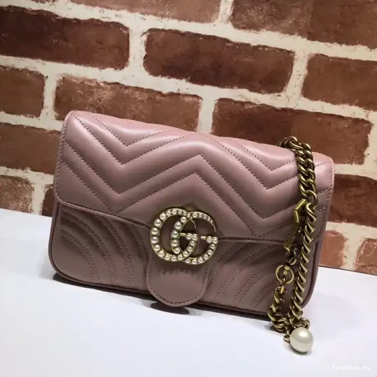Bag Marmont GUCCI GG Belt Pearl Chain 0605